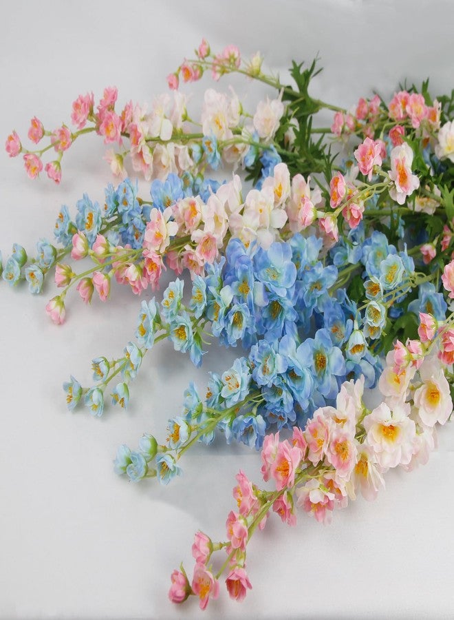 CITYES 3pcs Artificial Flowers Light Pink Delphinium - Image 3