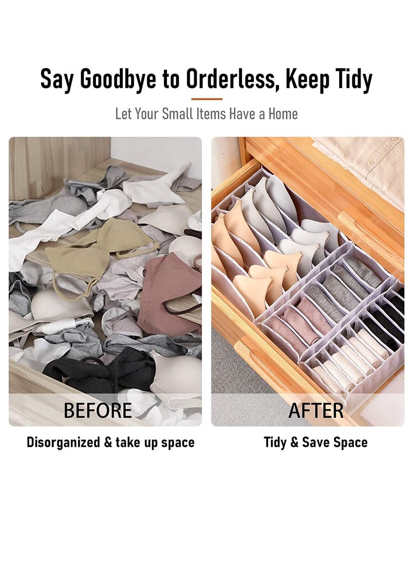 TYCOM Foldable Storage Boxes Closet Organizer Foldable Container Case Drawer Divider for Necktie Sock Organizer Home Closet Organizer Boxes Storage(3PCS White)…  - Image 2