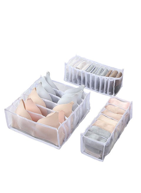 Foldable Storage Boxes Closet Organizer Foldable Container Case Drawer Divider for Necktie Sock Organizer Home Closet Organizer Boxes Storage(3PCS White)…