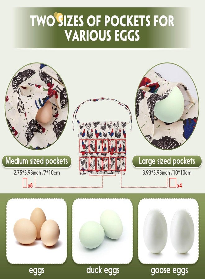 Hossmily 2 Pack Egg Apron, Egg Collecting Apron for Chicken Duck Goose Eggs, Chicken Egg Apron for Housewife Farmhouse Kitchen Restaurant Parent-Child Activities, Adult 12 Pockets &Child 3 Pockets - Image 3