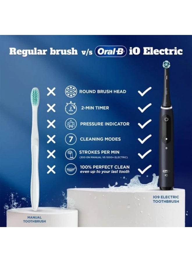 Oral-B iO9 Electric Rechargeable Toothbrush (UAE 3 pin plug), 1 Black handle with revolutionary magnetic technology, Color Display, 7 Modes, 1 Premium Travel Case - Image 2