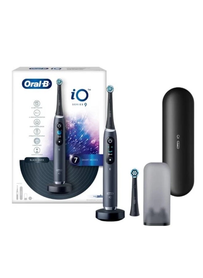 Oral-B iO9 Electric Rechargeable Toothbrush (UAE 3 pin plug), 1 Black handle with revolutionary magnetic technology, Color Display, 7 Modes, 1 Premium Travel Case - Image 1