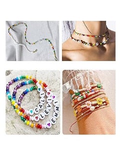 Generic Glass Beads, 24 Slot Multicolor Baking Paint Beads Set Glass Beads Box Alphabet Pattern Beads for DIY Bracelets and Necklace  - Image 3