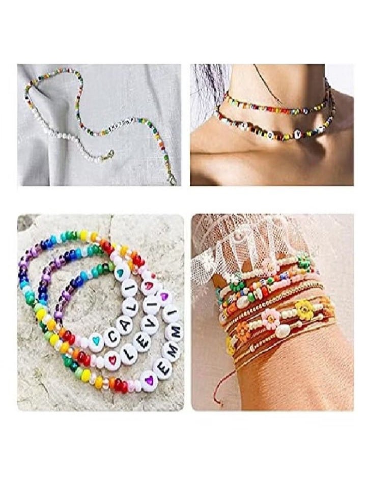 Generic Glass Beads, 24 Slot Multicolor Baking Paint Beads Set Glass Beads Box Alphabet Pattern Beads for DIY Bracelets and Necklace  - Image 3
