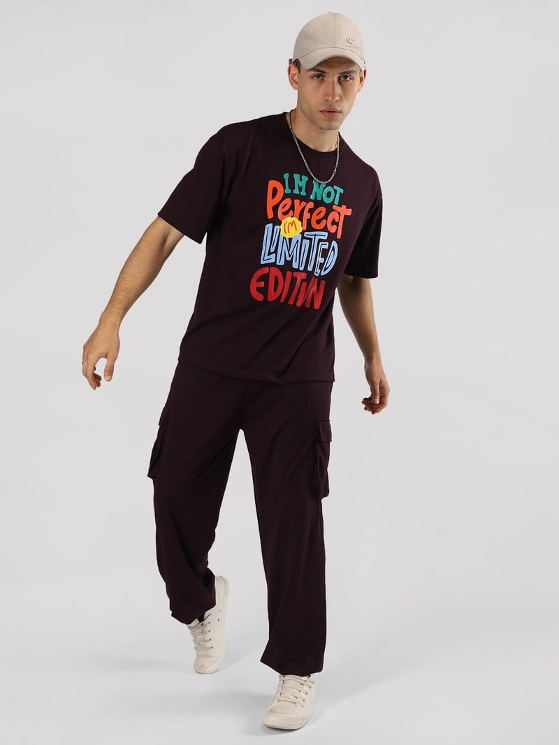 CHKOKKO Men Casual Summer Wear Coords Stylish Gents Cord Set Half Sleeves Latest Co Ord Track Suit Round Neck Western Co-ord Set Violet L - Image 5