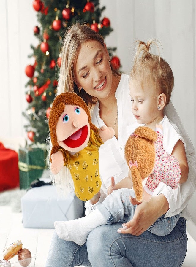 ZJoey 6 Pcs Family Hand Puppets 12 Inch Grandparents, Mom & Dad, Brother & Sister Plush Hand Puppet Toys Role-Play Toy Puppets for Kids Storytelling Imaginative Pretend Play Teaching Preschool(6 Family A) - Image 2