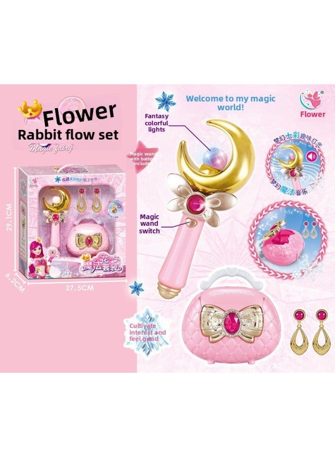 Free Mail A Generation Of Toys Flower Fairy Magic Wand Suit Luminous Magic Fairy Treasure Chest Handbag Fairy Wand-Color:Red Moon Magic Wand 4-piece Set (83319)  - Image 1