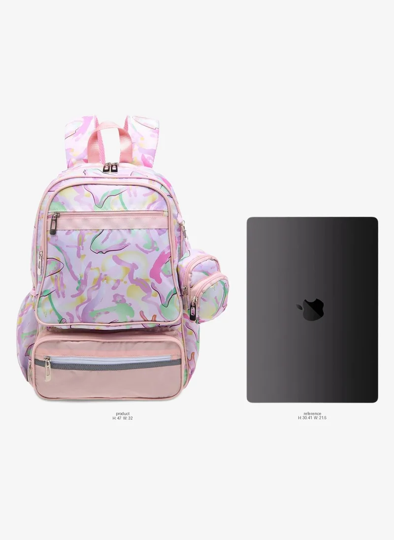 Flora Bella By Shoexpress Printed School Backpack With Adjustable Straps And Detachable Pouch - 47X14X32 Cm