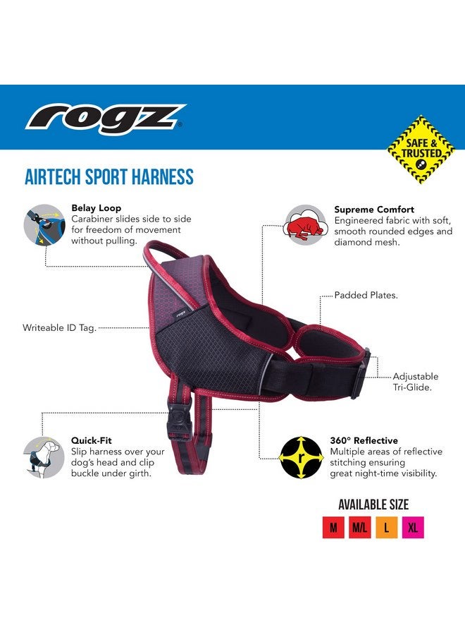 روجز حزام رياضي للكلاب من Rogz AirTech متوسط/كبير - أسود نايت سكاي - Image 3