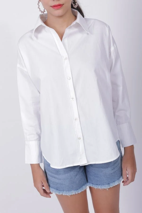 Freehand Women Oversized Solid Shirt