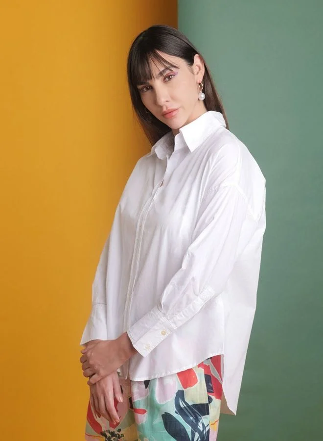 Freehand Women Oversized Solid Shirt