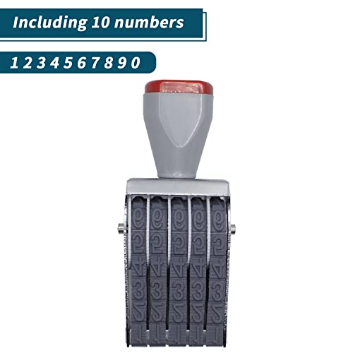 SUUJI 5 Digit Number Roller Stamps - SUUJI Changeable Number Stamp Egg Date Stamp Personalized Price Symbol Rolling Wheel Multi-Function DIY Rubber Scrapbooking Stationery Office Business Timer Stamps - Image 3