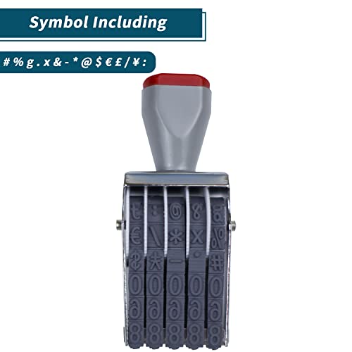 SUUJI 5 Digit Number Roller Stamps - SUUJI Changeable Number Stamp Egg Date Stamp Personalized Price Symbol Rolling Wheel Multi-Function DIY Rubber Scrapbooking Stationery Office Business Timer Stamps - Image 4