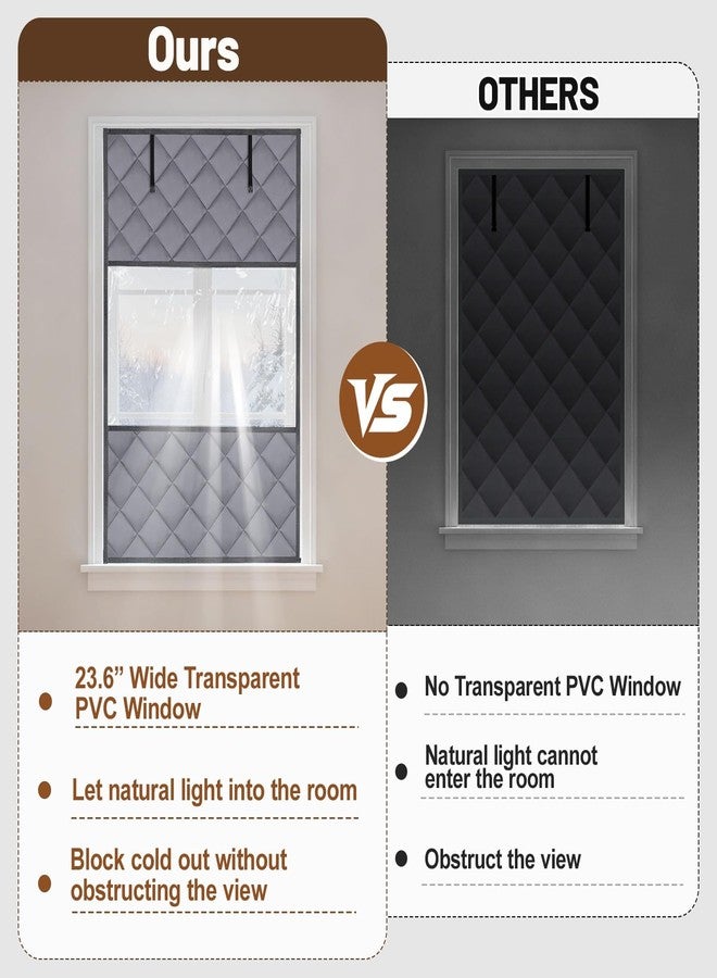 Fivebop Visible Window Insulation Kit for Winter, 3 Layer 39” x 63” Oxford Cloth Thermal Window Cover, Cotton Filled Weatherproofing Insulated Window Cover to Keep Warm（39 x 63 inch/100 x 160 cm） - Image 5