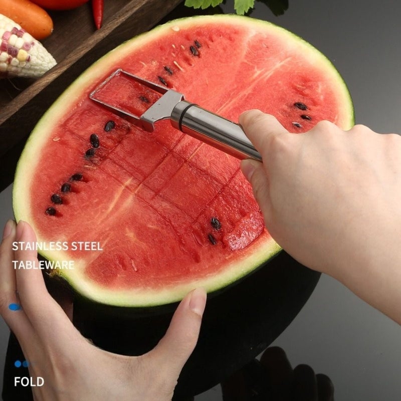 2 In 1 Watermelon Slicer Cutter Fruit Fork Tool Sharp Labor Saving Design - Image 2