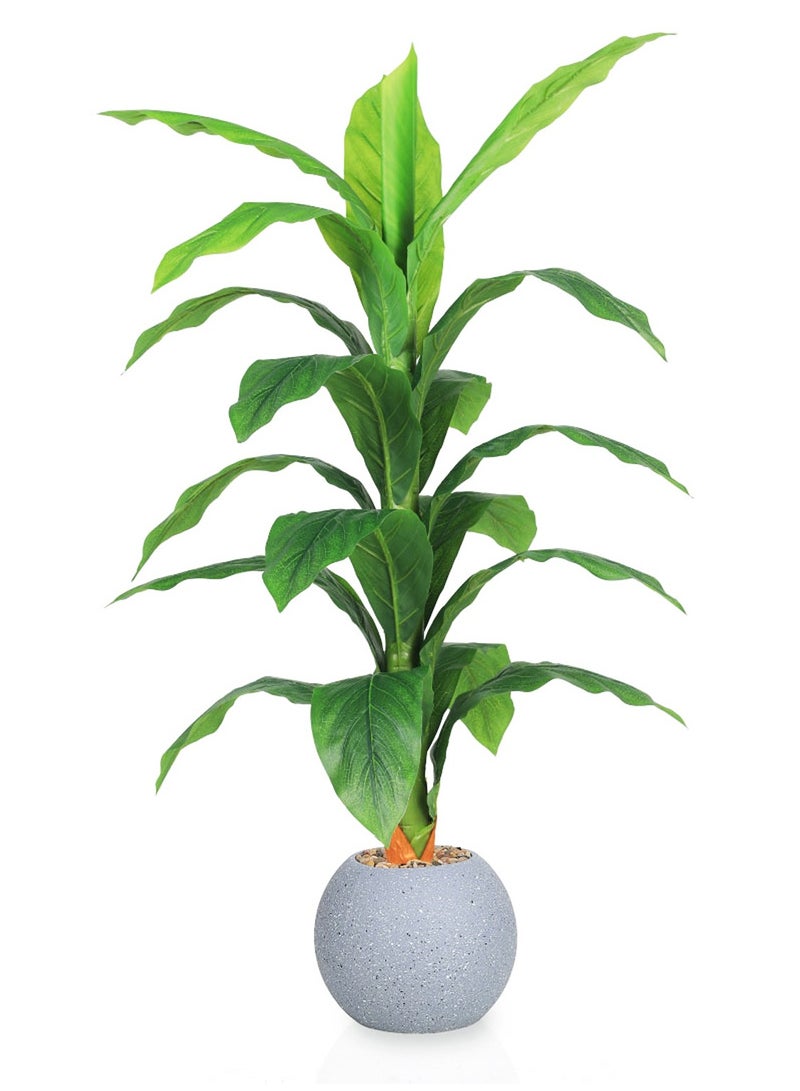 Alrassi Artificial Green Corn Plant, 110 cm Height – Realistic Natural Look with Elegant Plastic Pot for Indoor Décor - Image 1
