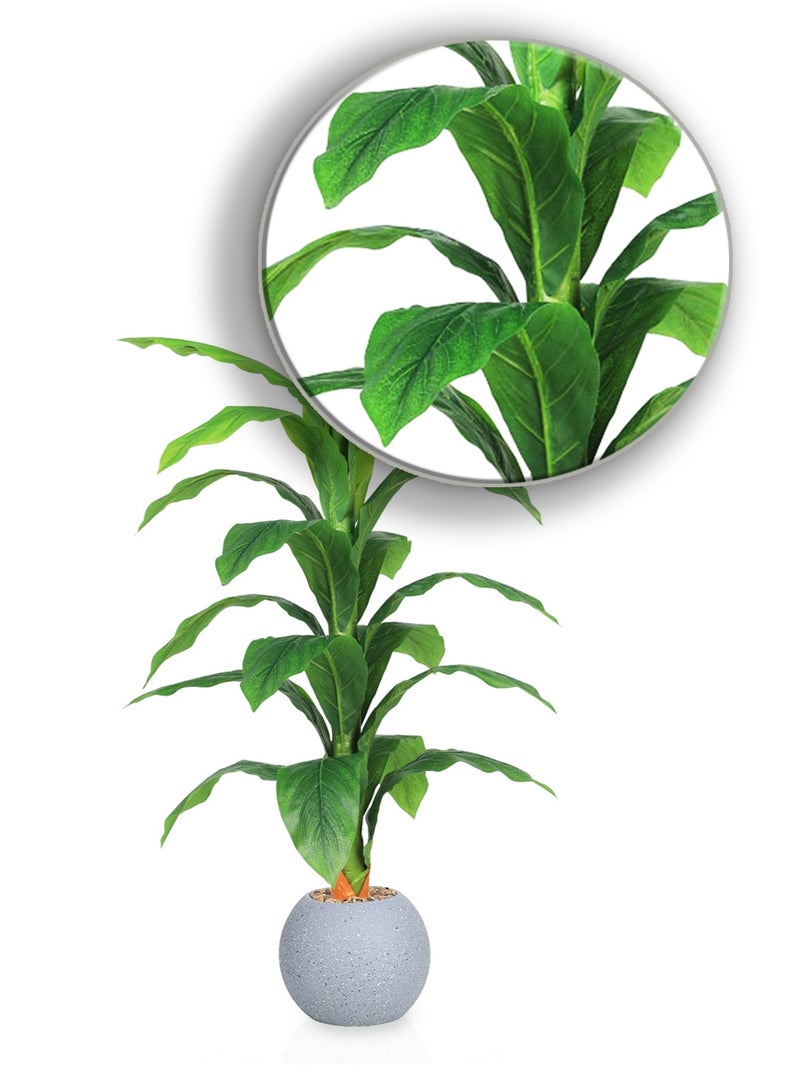 Alrassi Artificial Green Corn Plant, 110 cm Height – Realistic Natural Look with Elegant Plastic Pot for Indoor Décor - Image 3