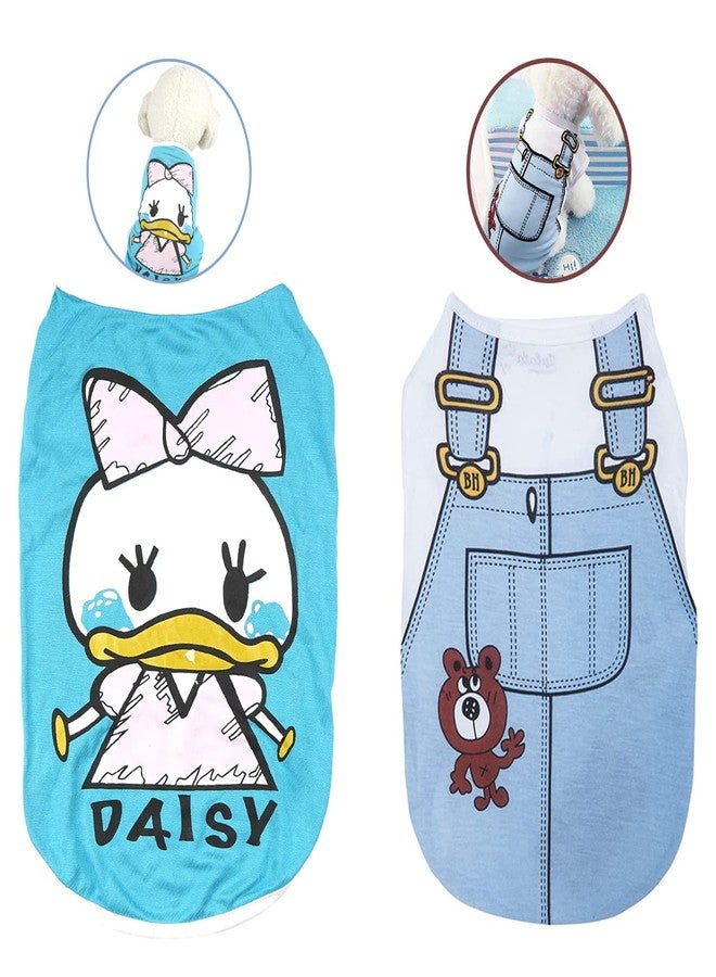 Lulala 2 Pack Dog Printed Shirts Quick Dry Soft Stretchy Dog T-Shirts Breathable Pet Apparel Colorful Puppy Sweatshirt Dog Clothes Tank Top Sleeveless Vest Dog Clothes for Dogs(Pack of 2,XXL) - Image 3