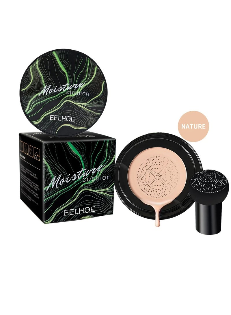 EELHOE Air Cushion CC Cream, Waterproof Mushroom Head Foundation Moisturizing BB Cream, Full Coverage Concealer Makeup Cosmetic Tool, Makeup Long Lasting Matte Concealer For Women Girls, (Natural Color) - Image 1