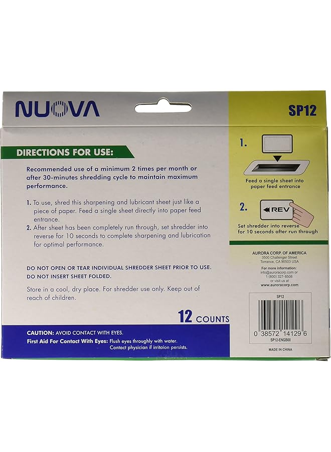 erorex Nuova Sp12 Shredder Sharpening And Lubricant Sheets 12 Count - Image 2