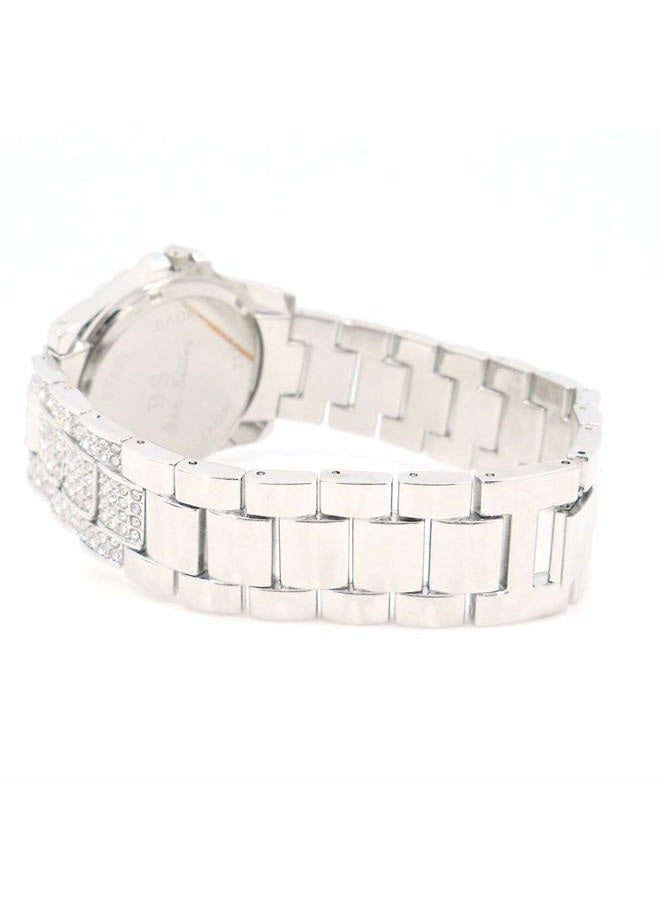 ARMRA Luxury Women Watch Fashion Jewelry Crystal Diamonds Rhinestones Ladies Watches Steel Band Round Dial Analog Display Clock Classic Quartz Female Charm Bracelet Dress Wristwatches (Silver) - Image 5