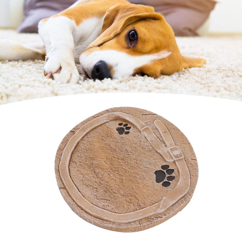 AYNEFY Pet Memorial Marker, Print and Belt Decoration Resin Dog Grave Marker DIY Lettering Pet Headstone Dog Memorial Stone for Lost Loved Dogs Cats(Sandy Yellow) - Image 2