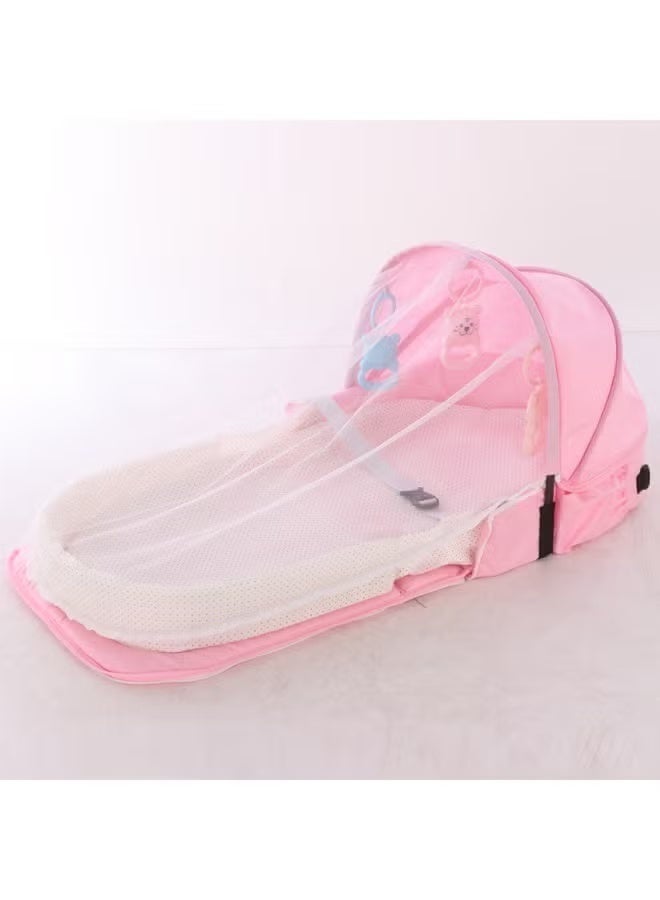 general Baby Bed Portable Baby Bed Foldable Infant Crib With Cartoon Toys Detachable Cotton Cover Suitable for Travel and Home Use Easy to Carry - Image 2