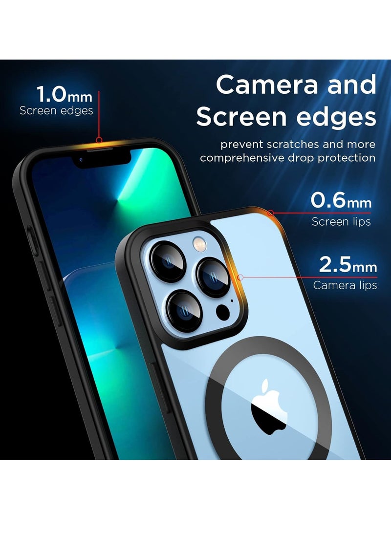 ten.tech Transparent magnetic protection case compatible with MagSafe for iPhone 12 Pro Max English mobile phone, anti-shocks and scratches (black) Silicone back cover by Ten Tech  - Image 5