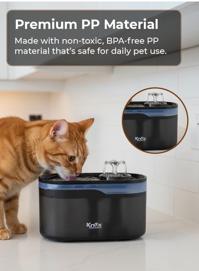 Knox Powering Generations Knox Cat Water Fountain 2.8L/88oz, Automatic Pet Water Dispenser for Cats & Dogs, Quiet Drinking Fountain with Filter, Indoor Pet Fountain for Healthy Hydration - Image 5