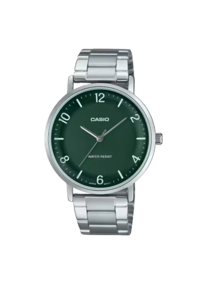 كاسيو Men's Analog Display Watch With Silver Stainless Steel Strap - MTP-VT03D-3BDF