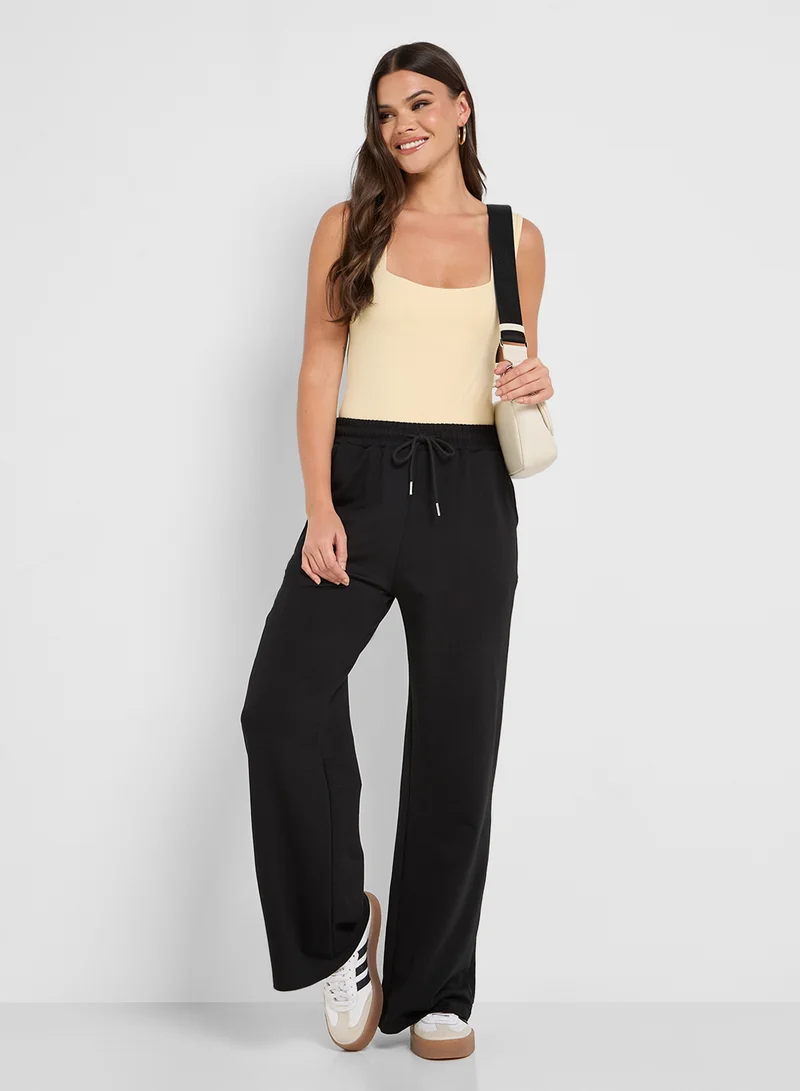 Ginger Basics Sleeveless Square Neck Polyamide Bodysuit