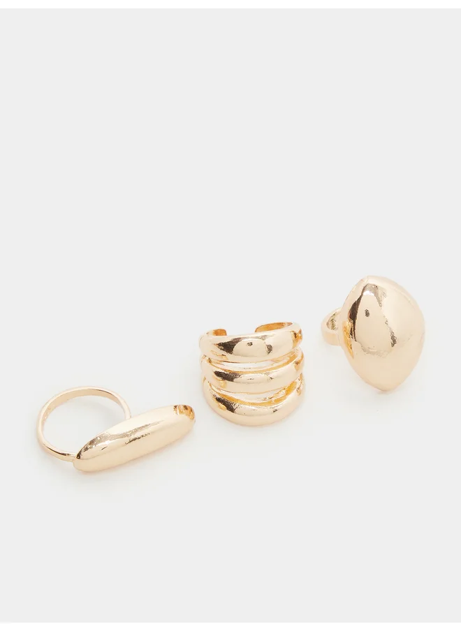ستايلي Styli Set of 3 - Plain Chunky Rings