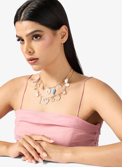 Layered Heart Chain Necklace