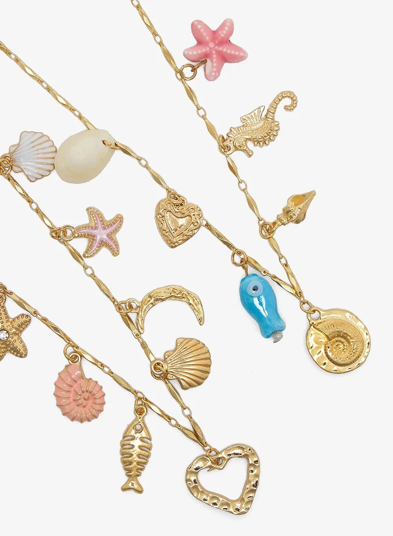 ايلا قلادة سلسلة قلب طبقات