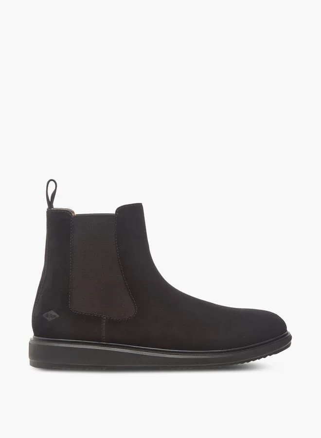 Lee Cooper Men's Solid Slip-On Chelsea Boots with Pull Tab