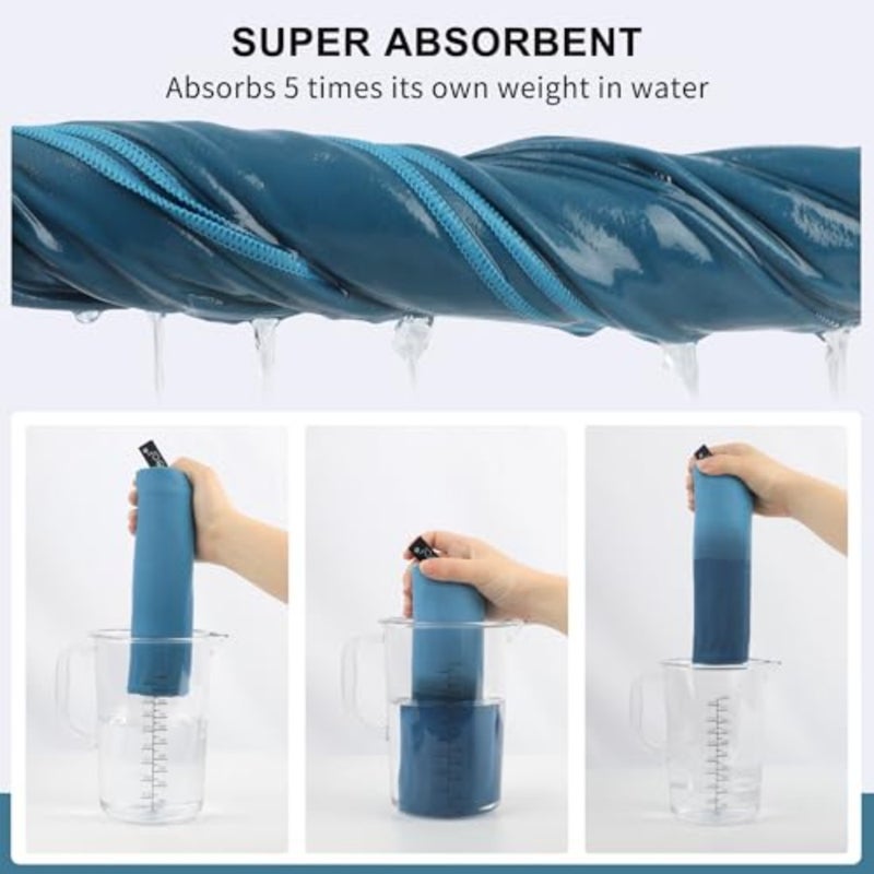 Microfiber Towel Perfect Travel and Gym and Camping Towel. Quick Dry - Super Absorbent - Ultra Compact - Lightweight. Suitable for Trip, Beach, Shower, Backpacking, Pool - Image 4