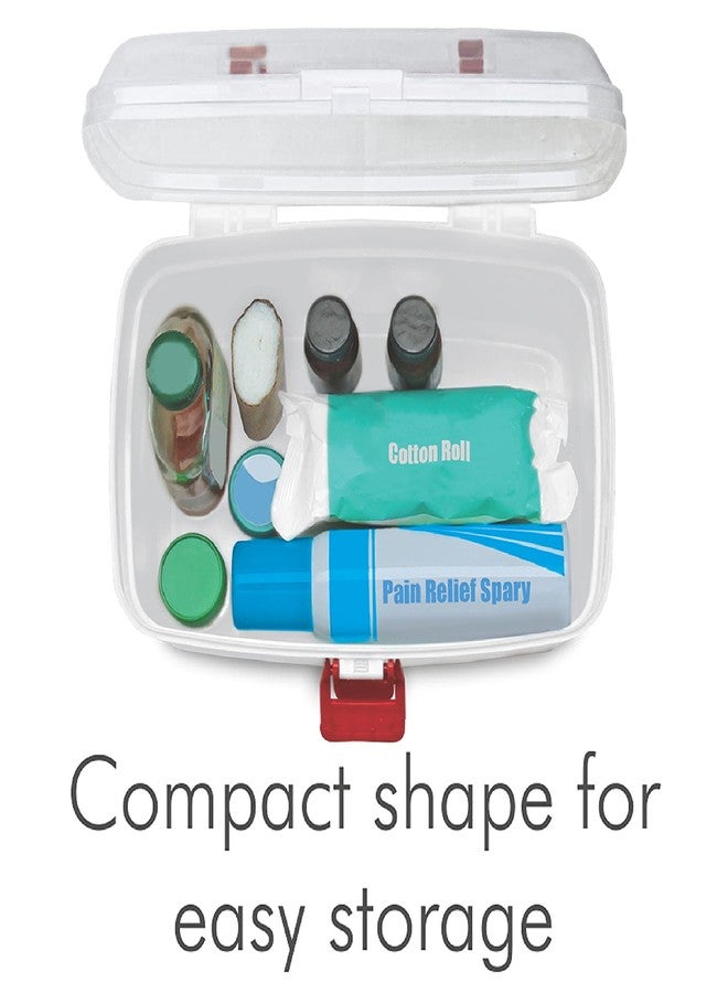 MILTON Medical Box, First Aid Empty Medicine Storage Box Organizer Family Emergency Kit Detachable Tray Easily Accessible with a Transparent Lockable Lid White - Set of 2 - Image 5