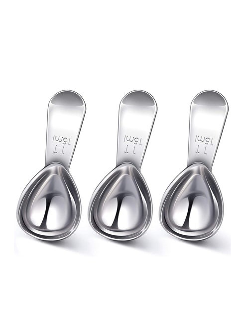 3 Pieces Coffee Scoop Stainless Steel Scoops Short Handle Tablespoon Measuring Spoons for Tea Sugar