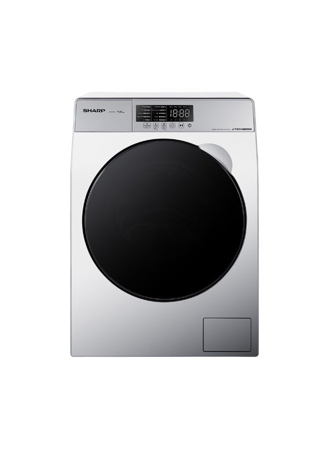 SHARP K-PRO Washing Machine Fully Automatic 7.5 Kg Inverter - ES-FE752KLE-W Silver - Image 1