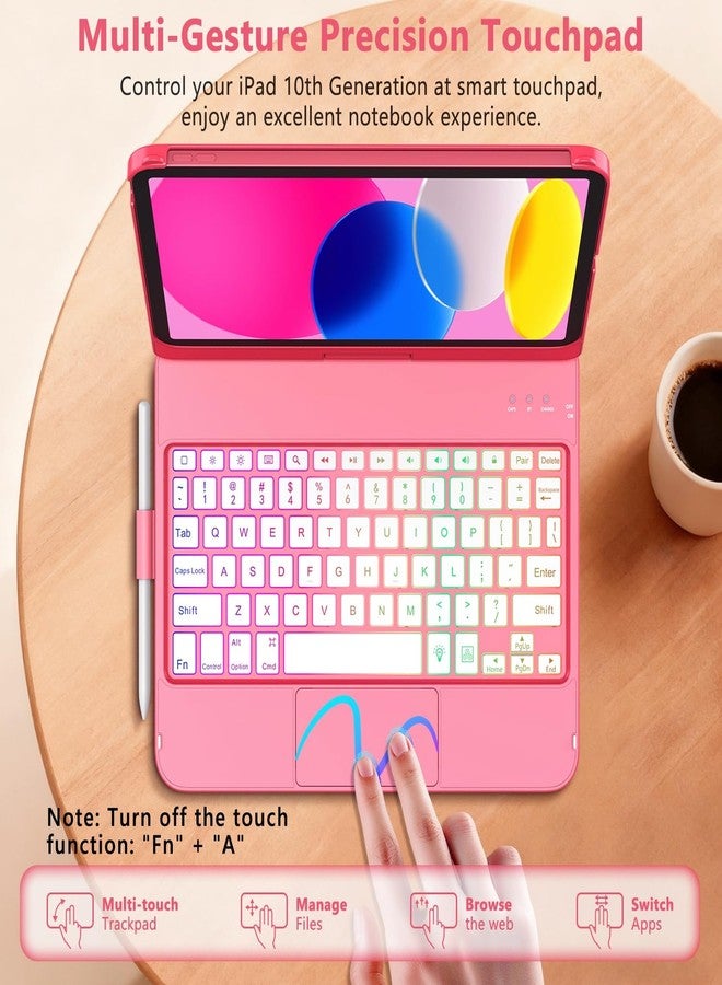 Fuwang Touch Keyboard Case For Ipad (A16) 11Th Generation 11 Inch 2025 &10Th 10.9 2022, 360° Rotate Backlit 10Th With Multi-Touch Trackpad - Image 3
