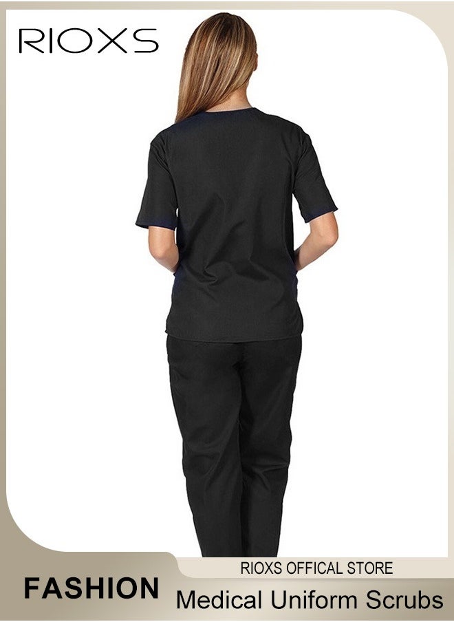 Unisex Medical Uniform Scrubs, Women And Men Scrubs Set, Professionals Medical Scrubs Short Sleeve Top And Pants For Workwear, Soft Stretch V-Neck Top And Trousers - pzsku/Z8B7ADA124E44CD634894Z/45/_/1726034281/93da7ed6-0d07-4b21-834a-827c9fb79924