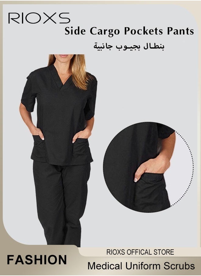 Unisex Medical Uniform Scrubs, Women And Men Scrubs Set, Professionals Medical Scrubs Short Sleeve Top And Pants For Workwear, Soft Stretch V-Neck Top And Trousers - pzsku/Z8B7ADA124E44CD634894Z/45/_/1734748215/a857052d-967a-48a6-9991-3e516ea70677