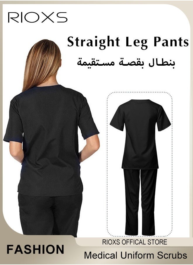 Unisex Medical Uniform Scrubs, Women And Men Scrubs Set, Professionals Medical Scrubs Short Sleeve Top And Pants For Workwear, Soft Stretch V-Neck Top And Trousers - pzsku/Z8B7ADA124E44CD634894Z/45/_/1734748255/fb5b6736-e7e1-4c8f-a43c-08ea77968e1d