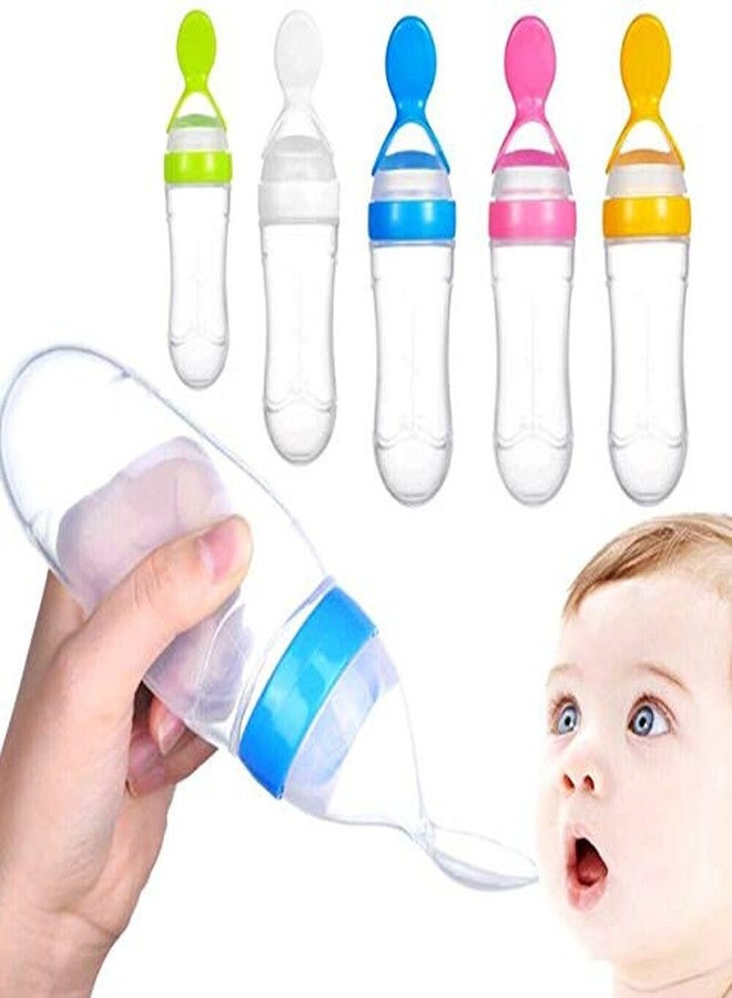 First trend Squeezy Silicone Food Feeder with Spoon, 125ml (Blue) - Image 2