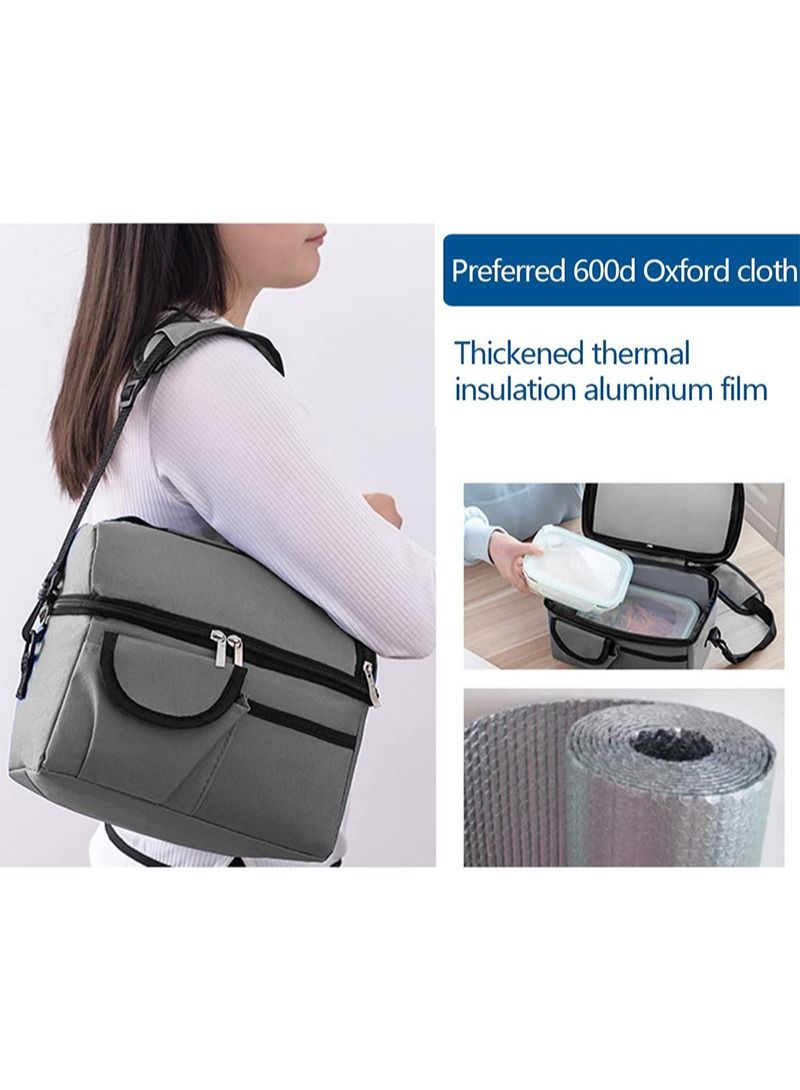 Double Insulated Baby Lunch Bags Adult Reusable Lunch Box Refrigerated Tote Bag with Double Compartment Lunch Storage Box  - Image 4