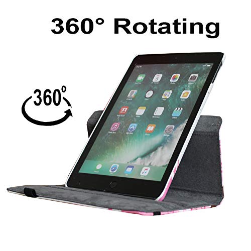 JYtrend Smart Case for iPad 5th / 6th Generation (9.7") with Pencil Holder, Rotating Stand Magnetic Auto Wake Up/Sleep Cover for 2017/2018 iPad 9.7 Model A1893 A1954 A1822 A1823 (Pink White Flower) - Image 5