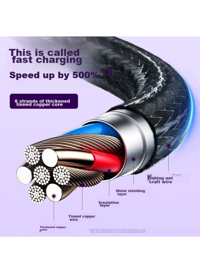 Stiger Data Cable, Three-in 5a Fast Charging 66w, Suitable For Huawei Mate 70, Apple Type-c Charger Cable, Iphone 14/13/oppo/xiaomi, Upgraded One-to - Image 5