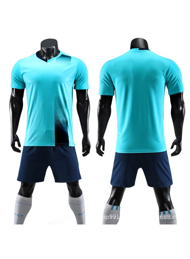 6302 Light Blue Short Sleeve Football Jersey - Image 1