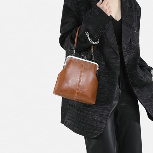 Jusavie Women's Kiss Lock Crossbody Bag PU Leather Kiss Clasp Purse Handbags Crossbody Shoulder Bags Hobo Tote Purses Wallet - Image 3