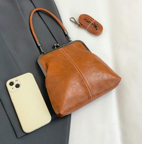 Jusavie Women's Kiss Lock Crossbody Bag PU Leather Kiss Clasp Purse Handbags Crossbody Shoulder Bags Hobo Tote Purses Wallet - Image 4